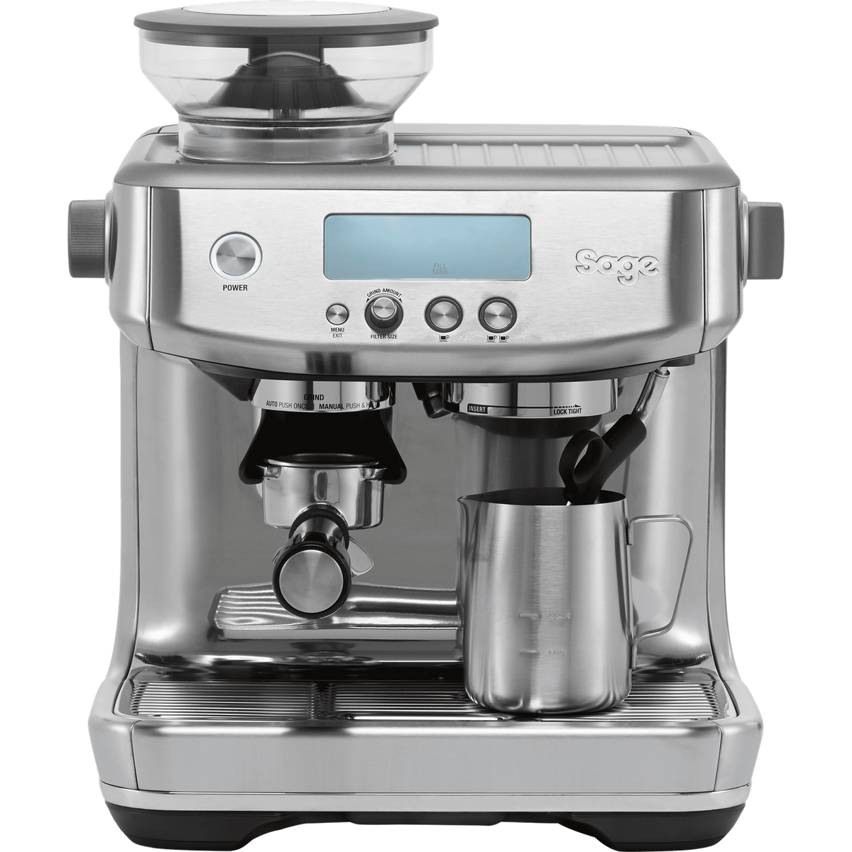 Sage The Barista Pro™ SES878BSS Espresso Coffee Machine with Integrated Burr Grinder - Brushed Stainless Steel