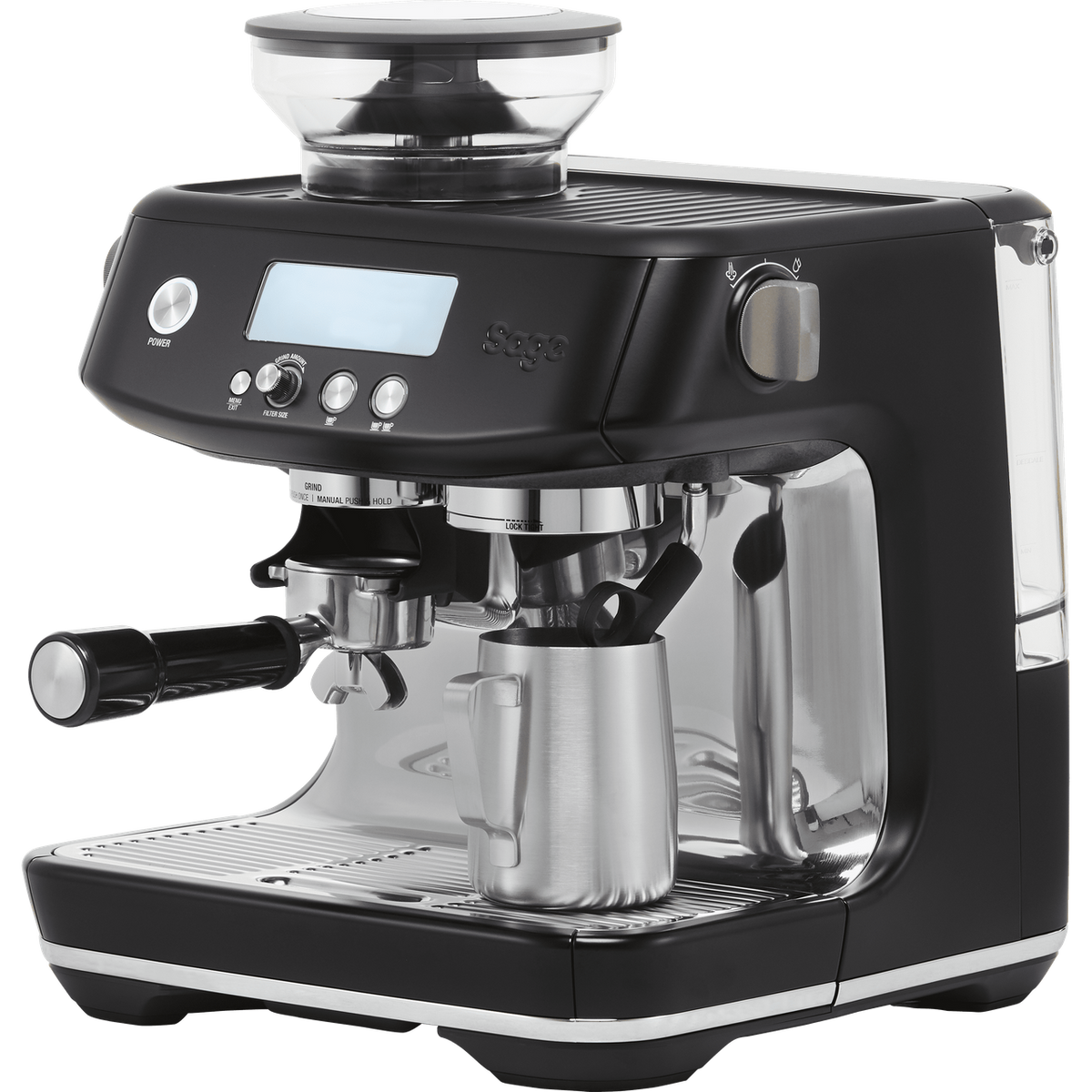 Sage The Barista Pro™ SES878BTR Espresso Coffee Machine with Integrated Burr Grinder - Black Truffle