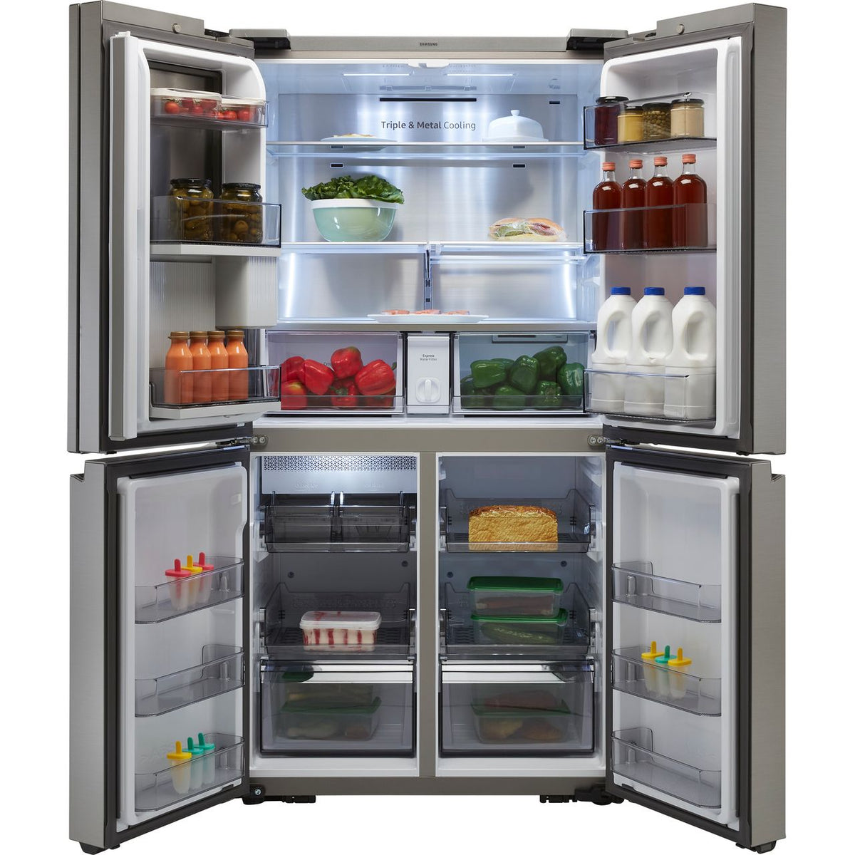 Samsung Series 9 RF65A967FS9 Plumbed Total No Frost American Fridge Freezer - Matte Stainless Steel - F Rated