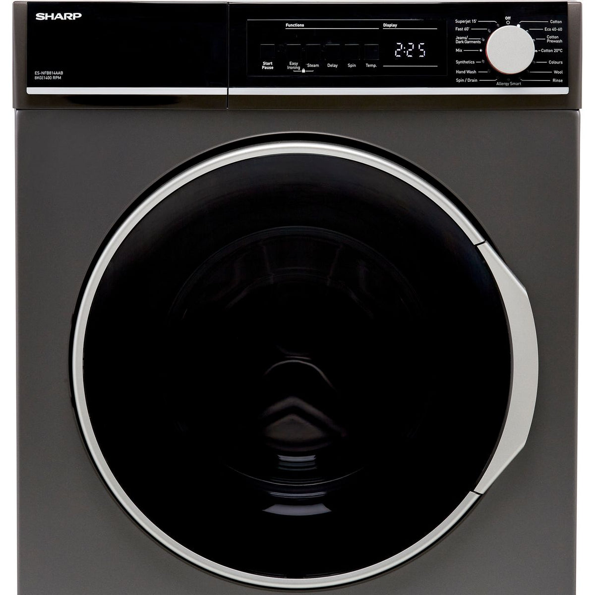 Sharp ES-NFB814AAB 8kg Washing Machine With 1400 Rpm - Graphite - B Ra ...