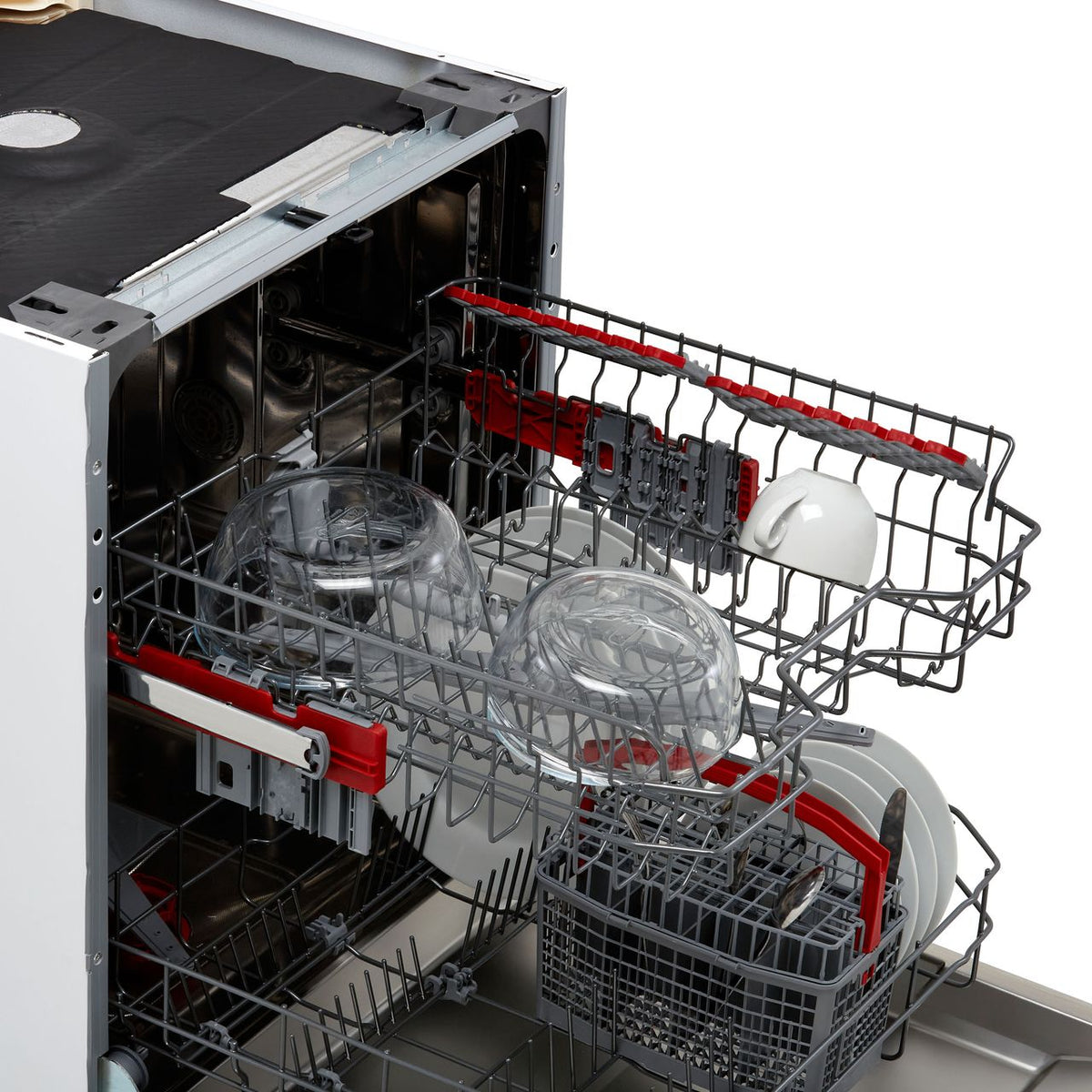 Sharp QW-NI13I49EX-EN Fully Integrated Standard Dishwasher - Silver Control Panel with Fixed Door Fixing Kit - E Rated