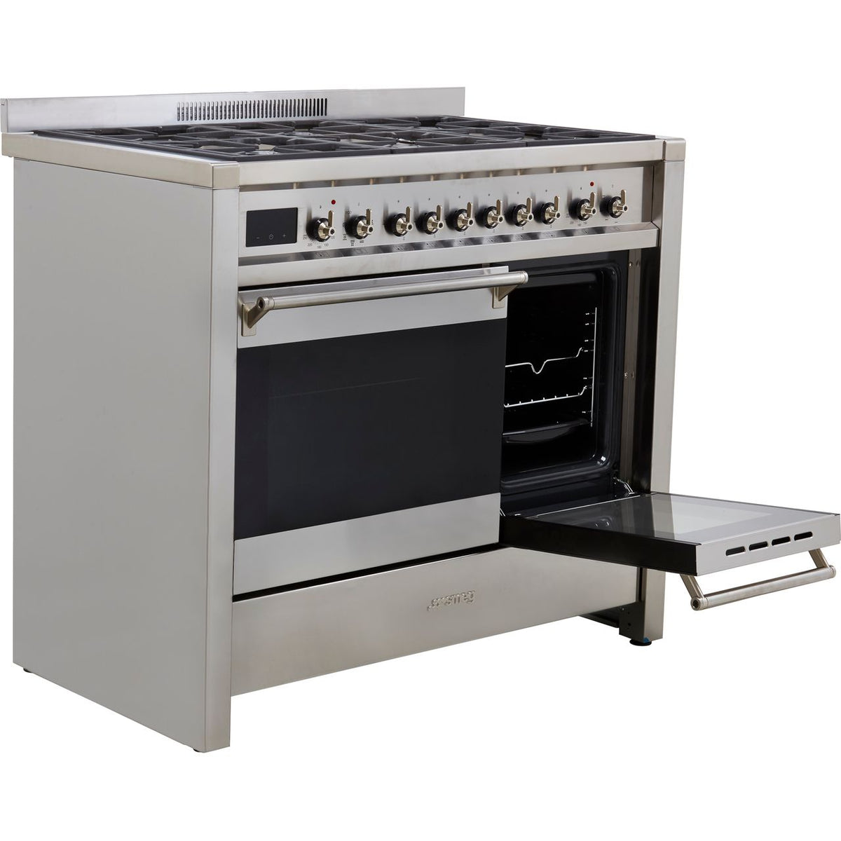 Smeg Opera A2-81 100cm Dual Fuel Range Cooker - Stainless Steel - A-B Rated