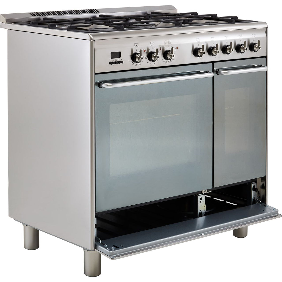 Smeg CG92PX9 90cm Dual Fuel Range Cooker - Stainless Steel - A-A Rated