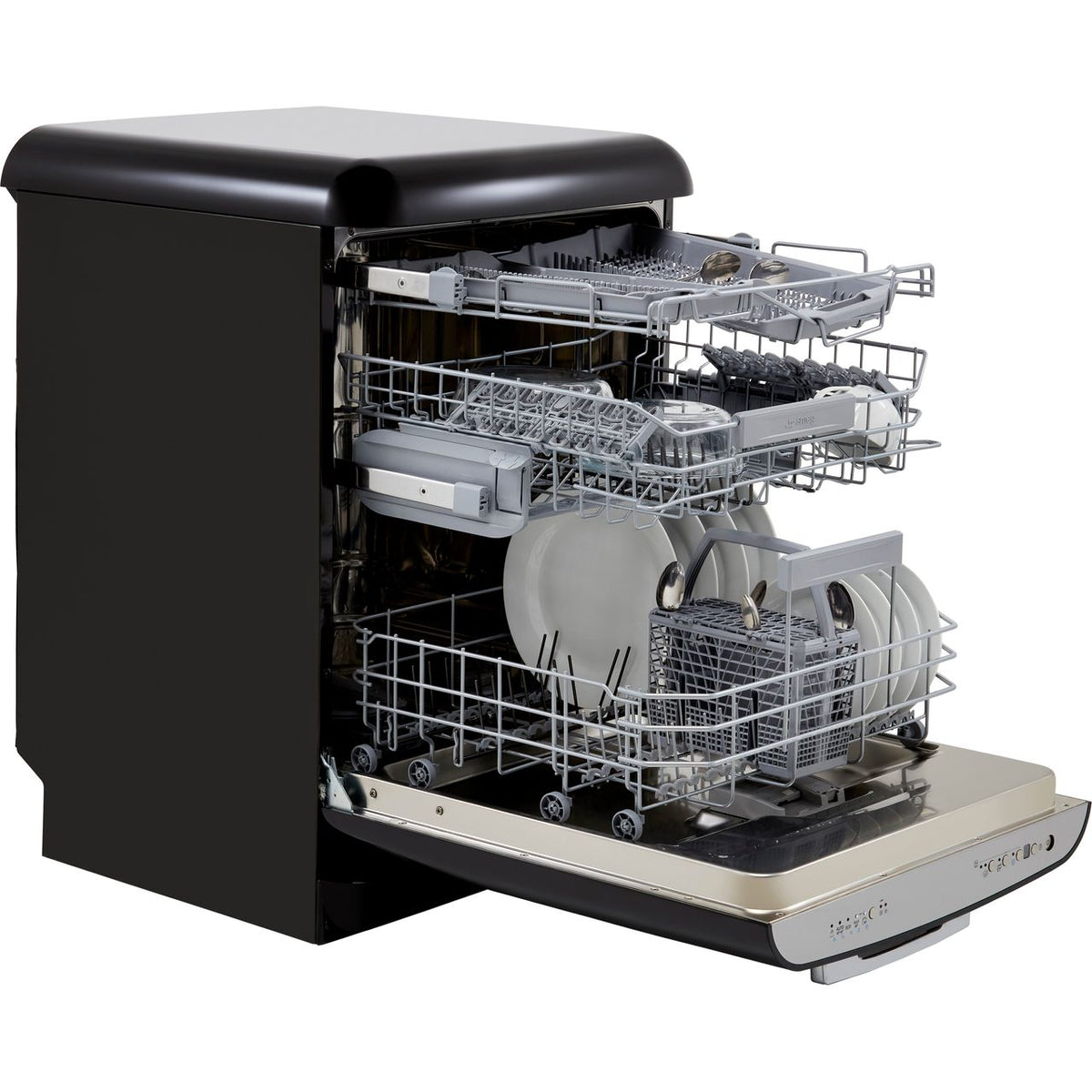 Smeg DFFABBL Standard Dishwasher - Black - B Rated