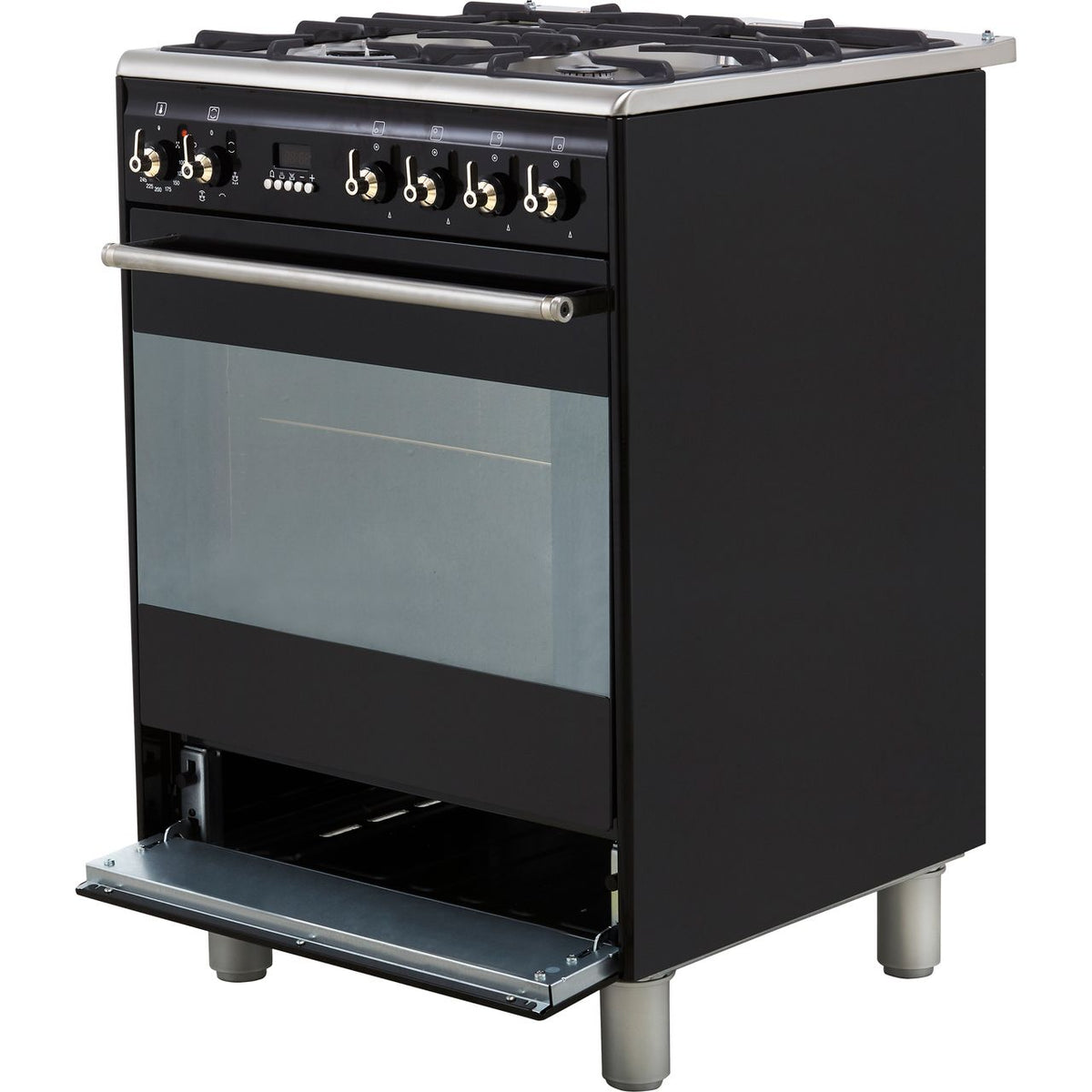 Smeg Concert SUK61MBL9 60cm Dual Fuel Cooker - Black - A Rated