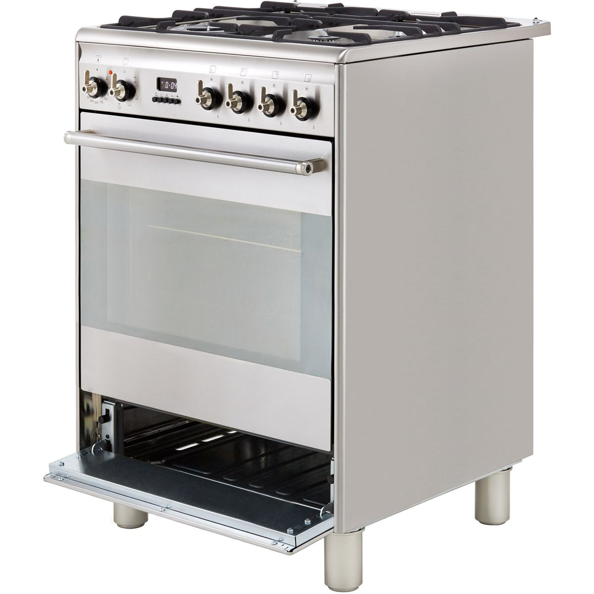 Smeg Concert SUK61MX9 60cm Dual Fuel Cooker - Stainless Steel - A Rated