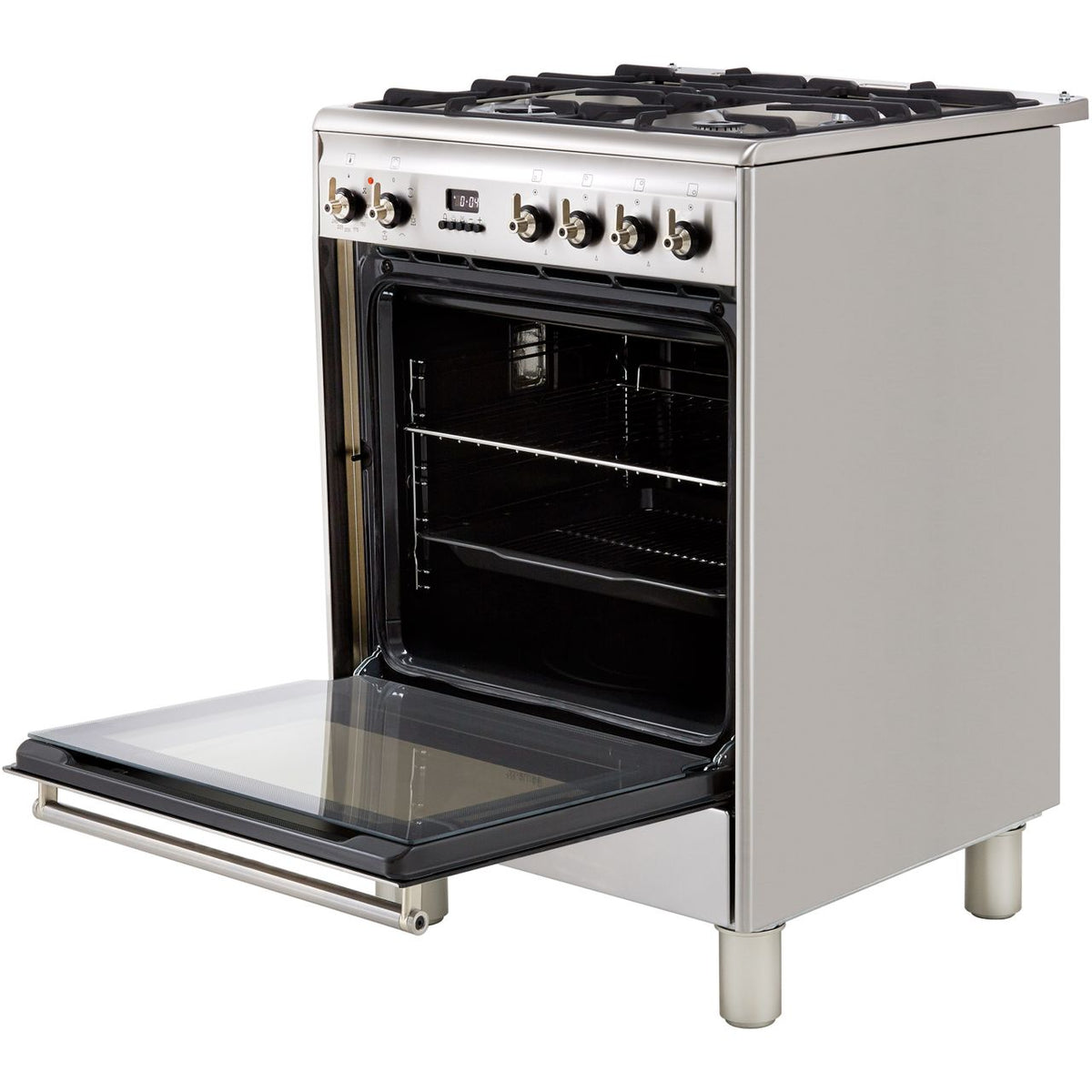 Smeg Concert SUK61MX9 60cm Dual Fuel Cooker - Stainless Steel - A Rated