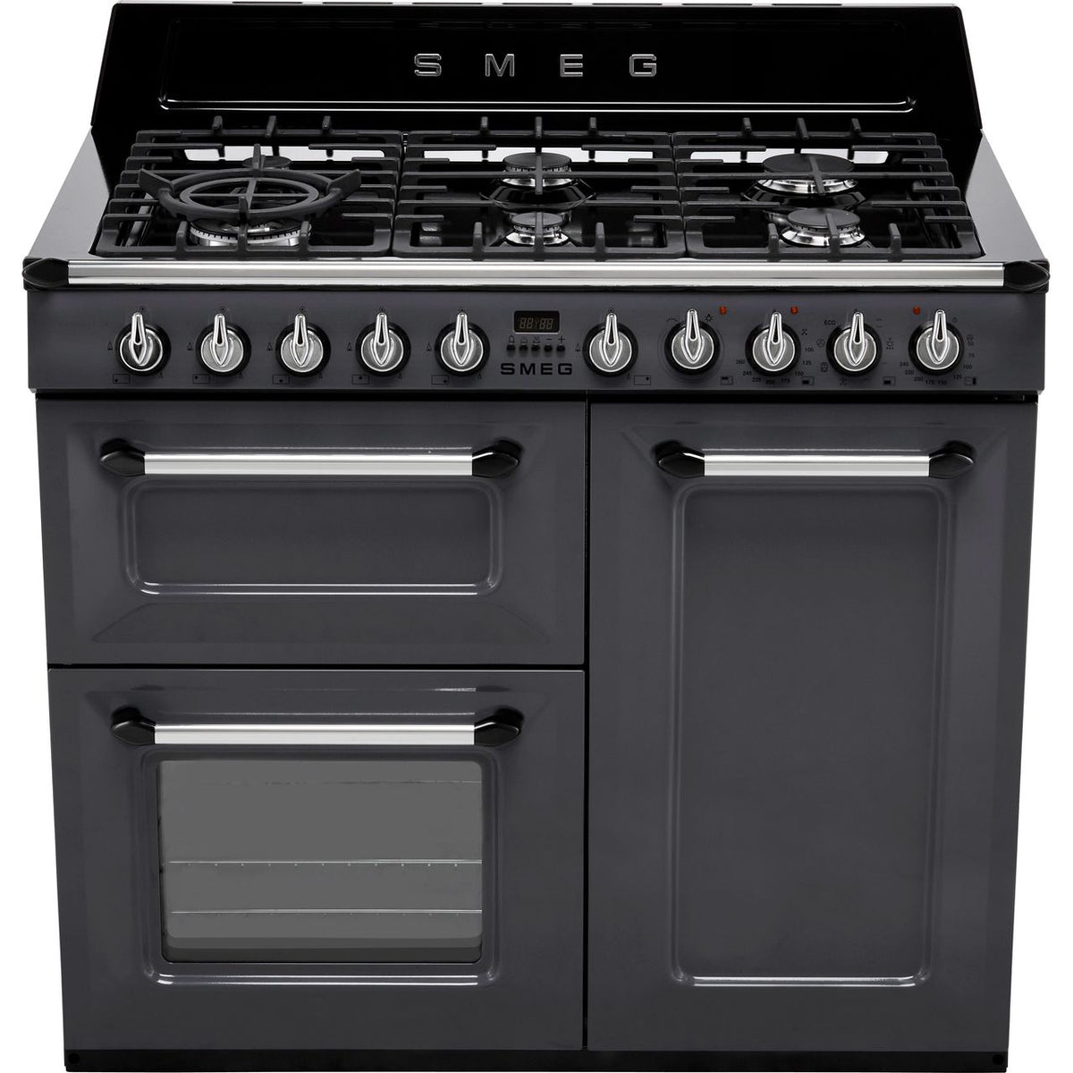 Smeg Victoria TR103GR 100cm Dual Fuel Range Cooker - Slate - A-B Rated