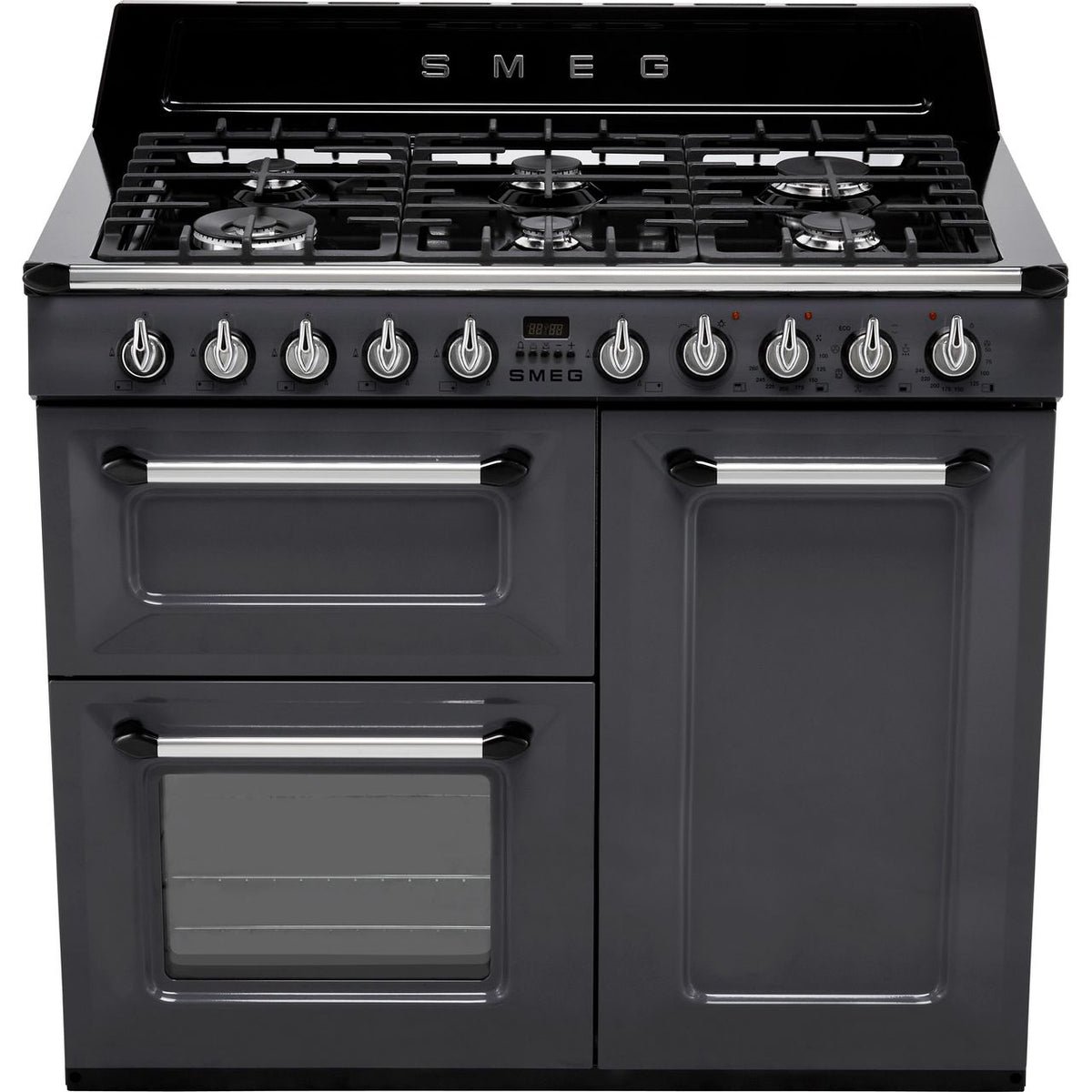 Smeg Victoria TR103GR 100cm Dual Fuel Range Cooker - Slate - A-B Rated