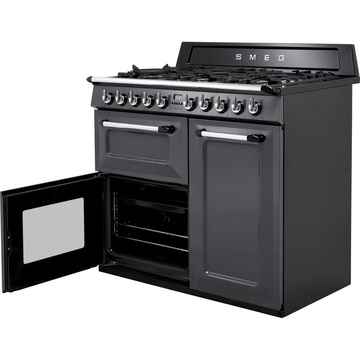 Smeg Victoria TR103GR 100cm Dual Fuel Range Cooker - Slate - A-B Rated