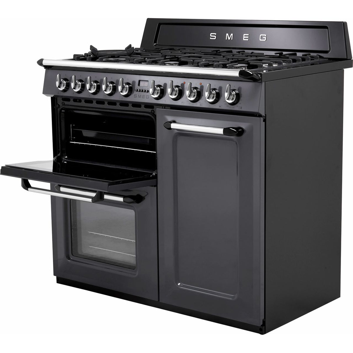 Smeg Victoria TR103GR 100cm Dual Fuel Range Cooker - Slate - A-B Rated