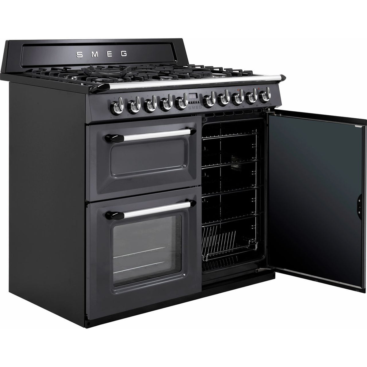 Smeg Victoria TR103GR 100cm Dual Fuel Range Cooker - Slate - A-B Rated