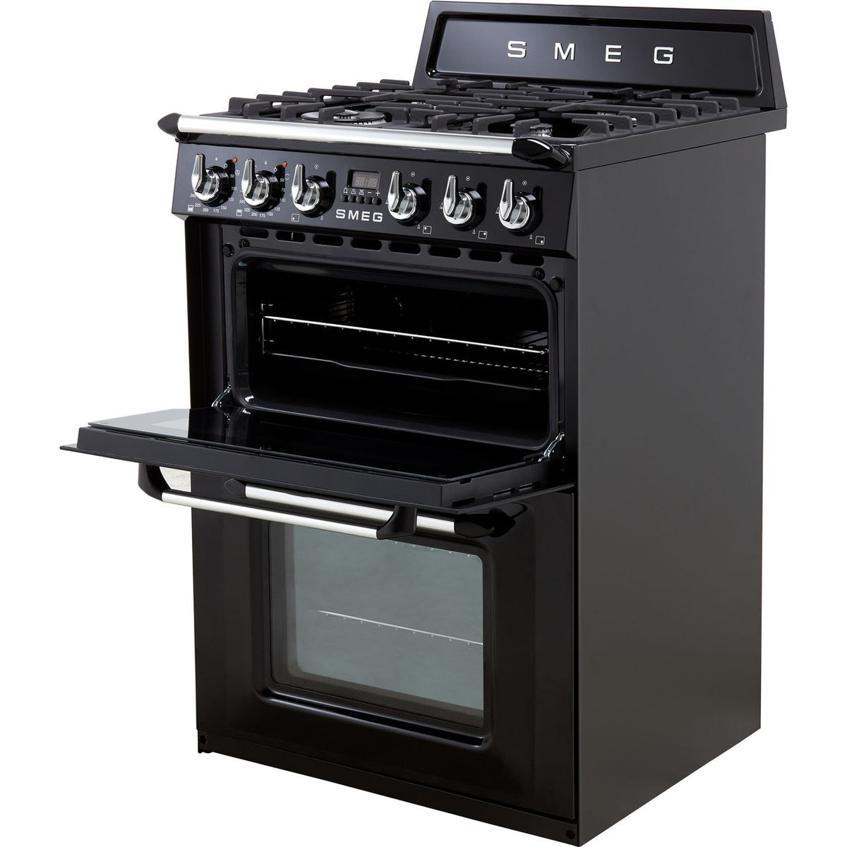 Smeg Victoria TR62BL Dual Fuel Cooker - Black - A-A Rated