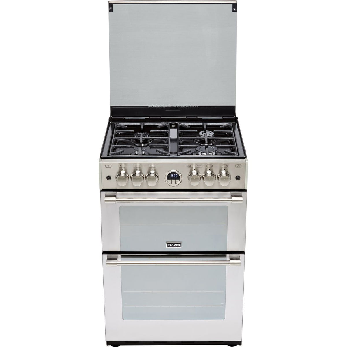 Stoves Sterling STERLING600G 60cm Gas Cooker with Full Width Electric Grill - Stainless Steel - A-A Rated