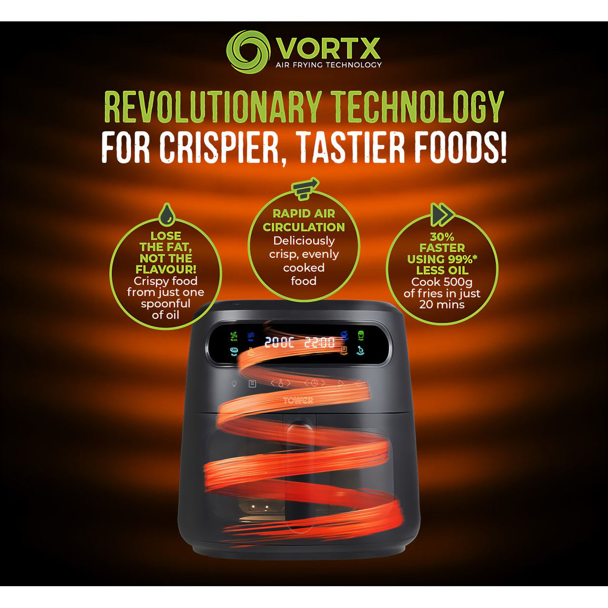 Tower Vortx T17124 Air Fryer - Black