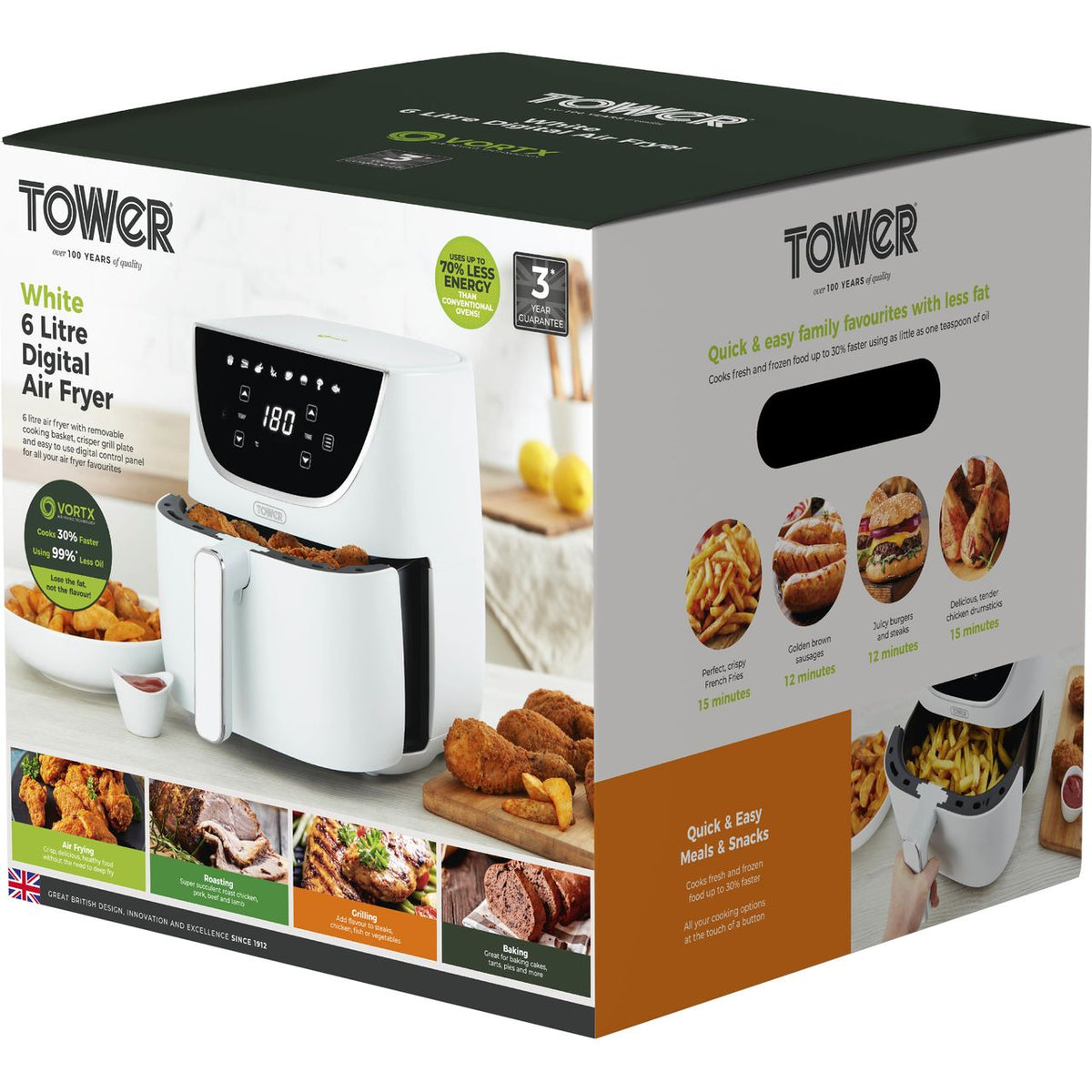 Tower Vortx T17127WHT Air Fryer - White