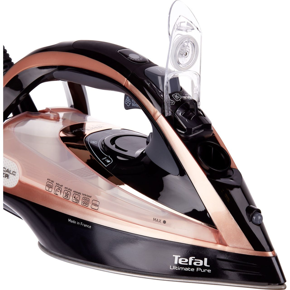 Tefal Ultimate Pure FV9845 3100 Watt Iron -Black - Rose Gold