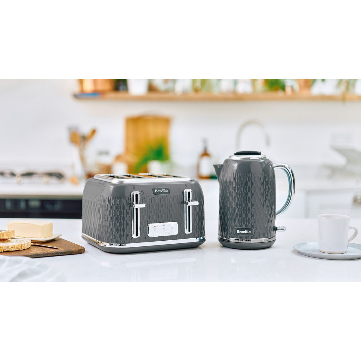 Breville Curve VTR013 4 Slice Toaster - Grey