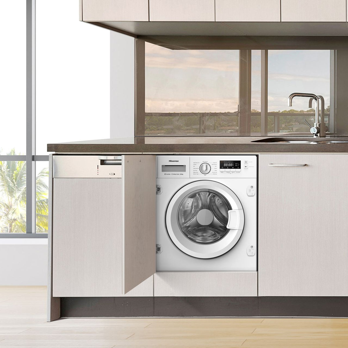 Hisense 3 Series WD3M841BWI Integrated 8Kg - 6Kg Washer Dryer with 1400 rpm - White - E Rated