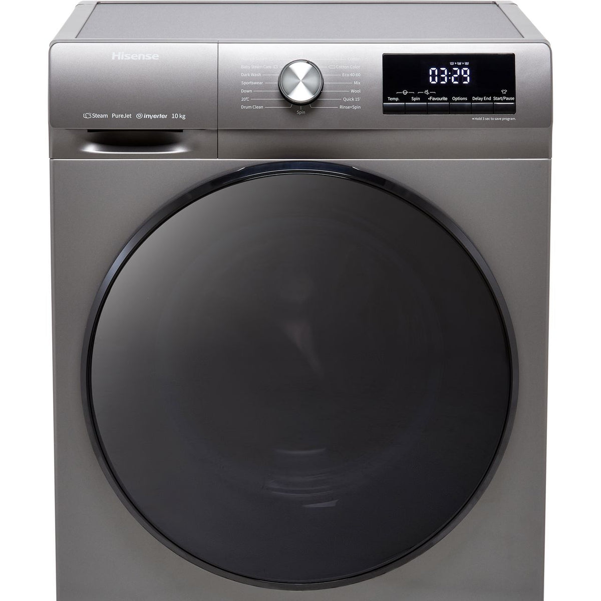 Hisense 3 Series WFQA1014EVJMT 10kg Washing Machine with 1400 rpm - Titanium - A Rated