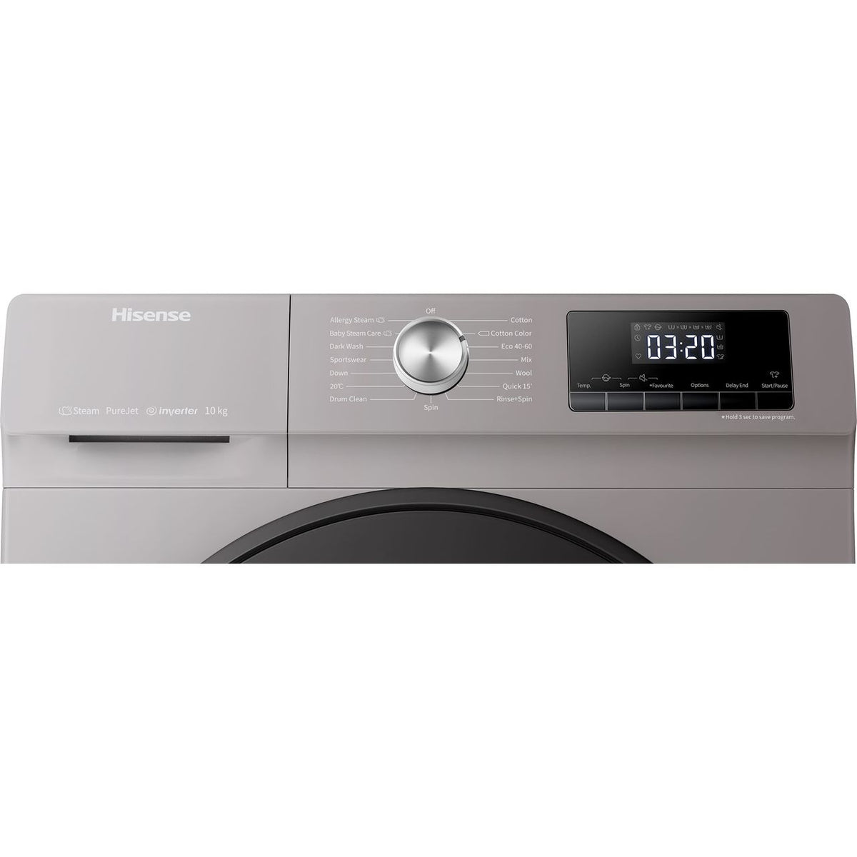 Hisense 3 Series WFQA1014EVJMT 10kg Washing Machine with 1400 rpm - Titanium - A Rated