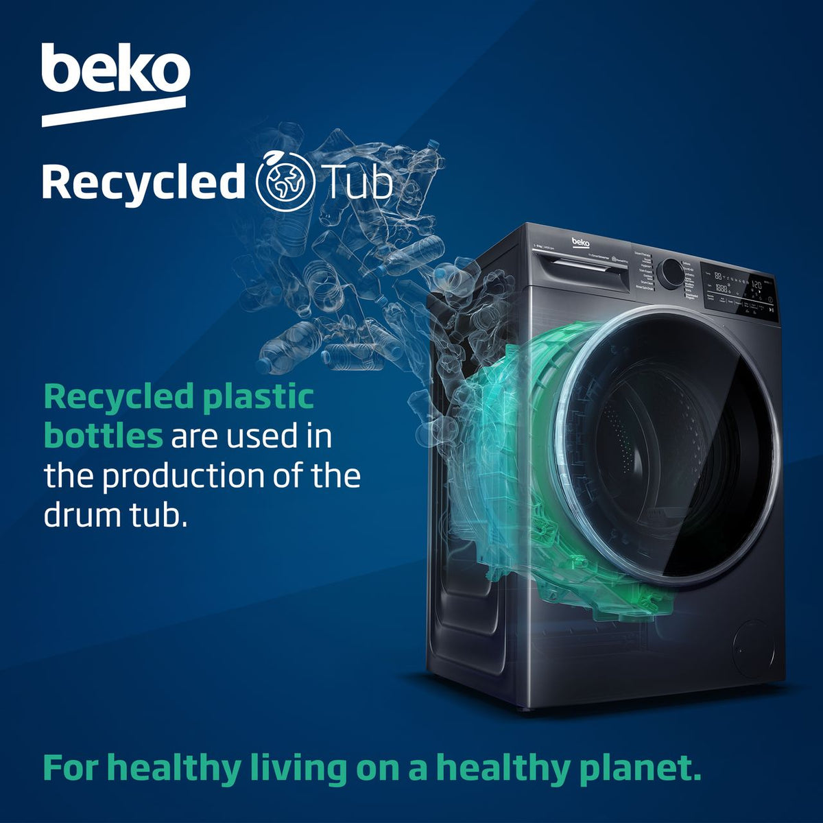 Beko RecycledTub® WTIK76151F Integrated 7kg Washing Machine with 1600 rpm - White - C Rated