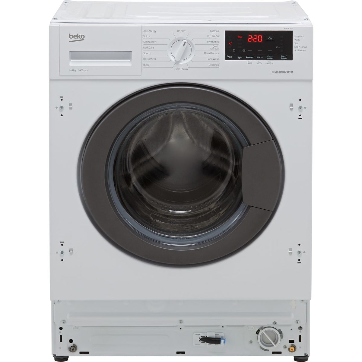 Beko RecycledTub® WTIK86151F Integrated 8kg Washing Machine with 1600 rpm - White - C Rated