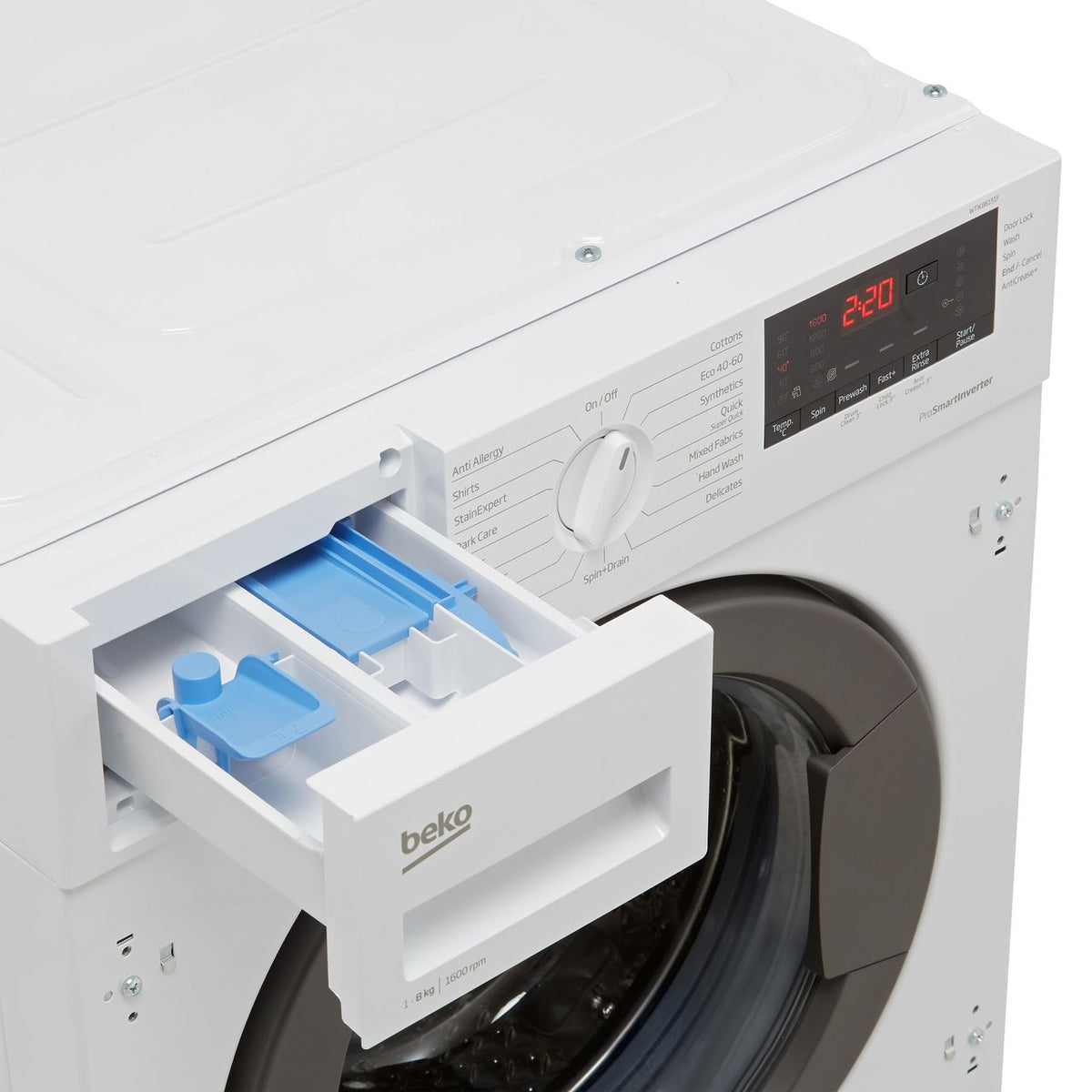 Beko RecycledTub® WTIK86151F Integrated 8kg Washing Machine with 1600 rpm - White - C Rated