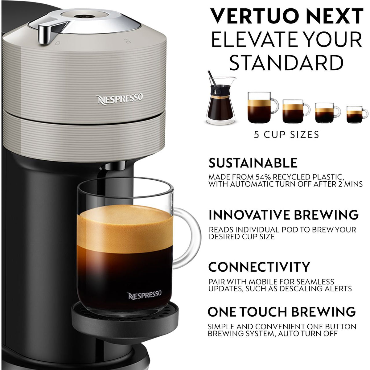 Nespresso by Krups Vertuo Next XN910B40 Pod Coffee Machine - Grey