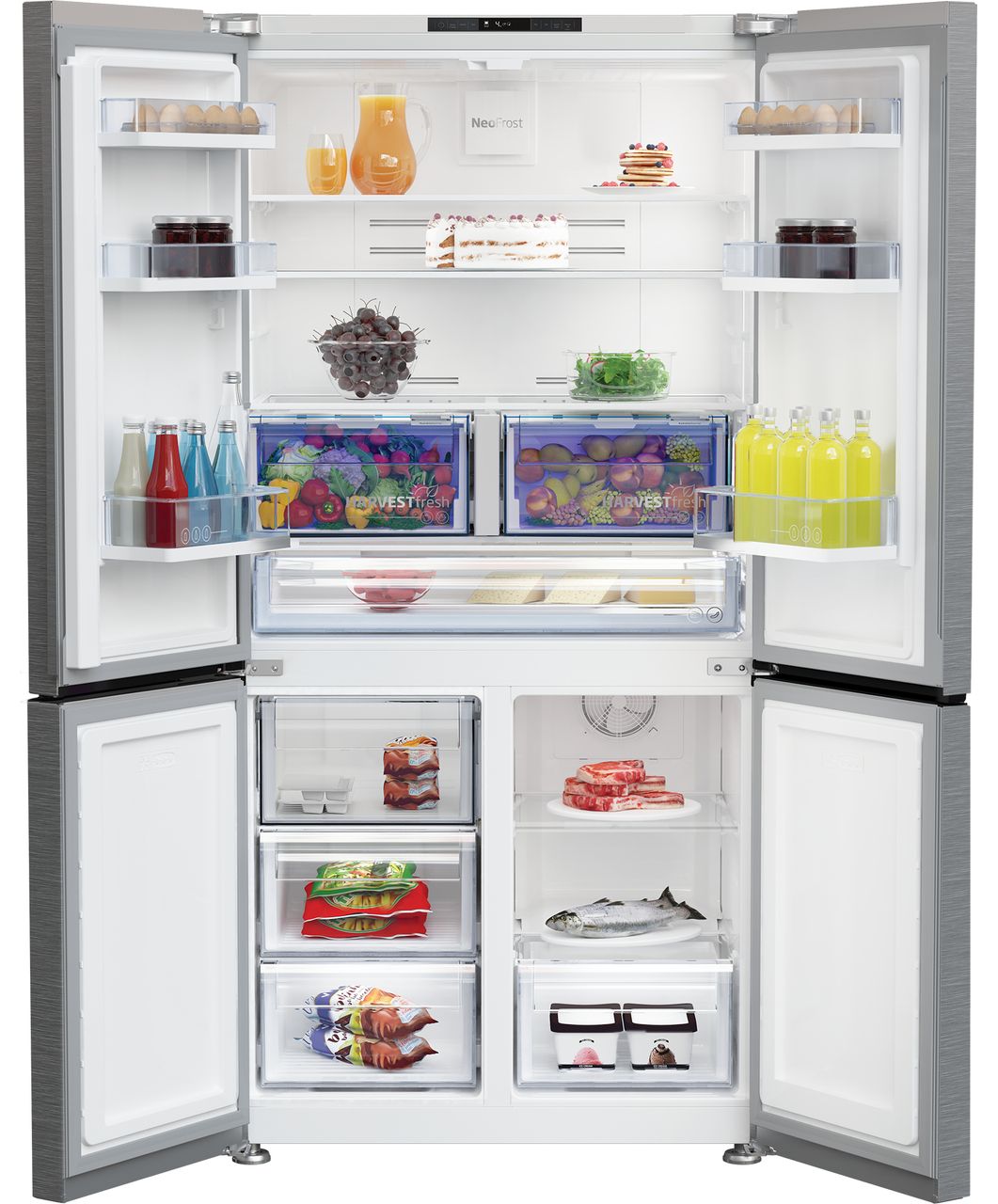 Beko GN446224VPS Frost Free American Fridge Freezer - Stainless Steel Effect - E Rated