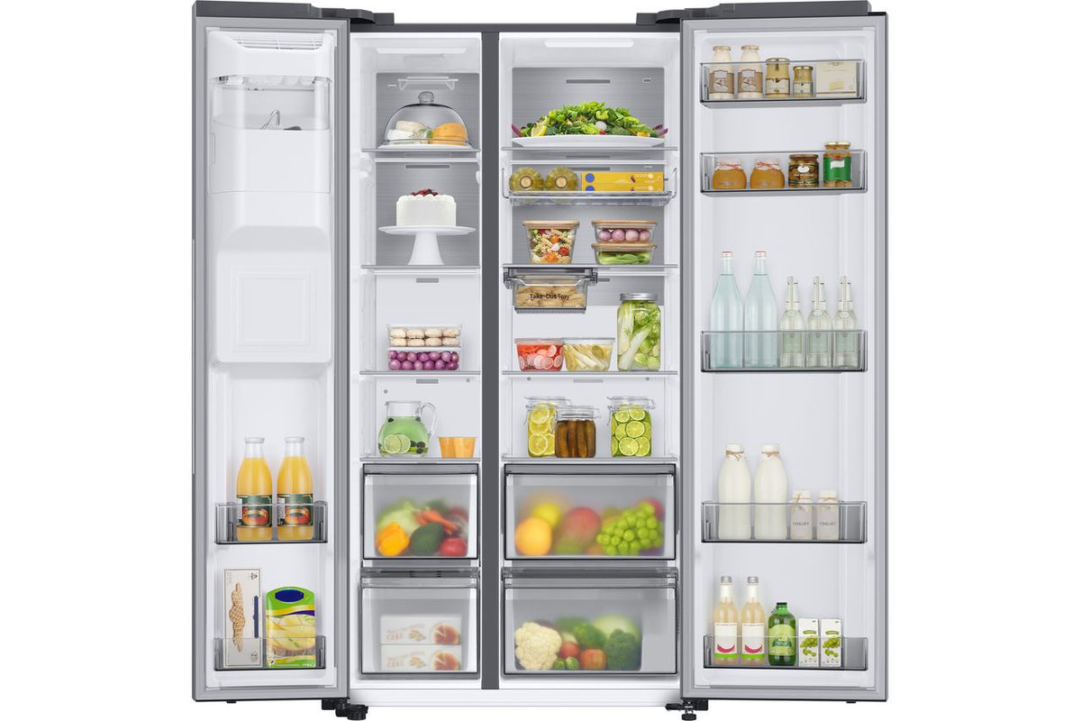 Samsung Series 8 RS68CG885ES9 Wifi Connected Plumbed Total No Frost American Fridge Freezer - Matte Stainless Steel - E Rated