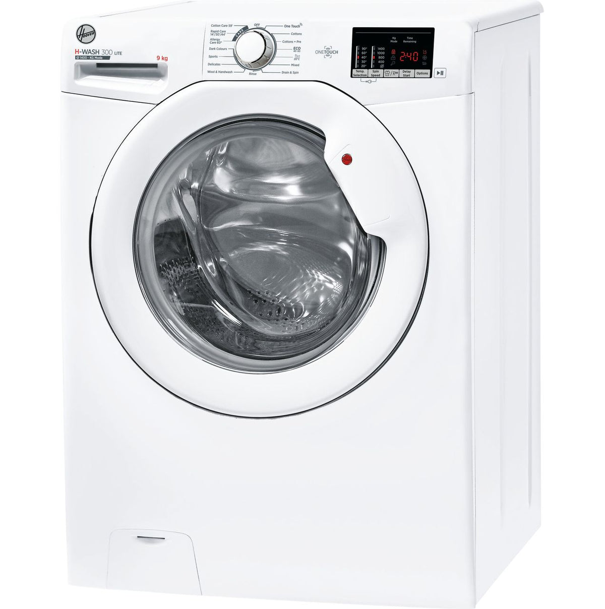 Hoover H-WASH 300 LITE H3W492DA4-1-80 9kg Washing Machine with 1400 rpm - White - B Rated