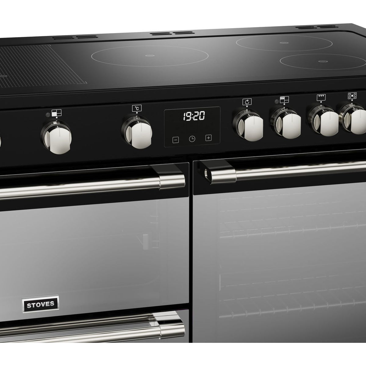 Stoves Sterling Deluxe ST DX STER D1100Ei RTY BK Electric Range Cooker with Induction Hob - Black - A-A-A Rated