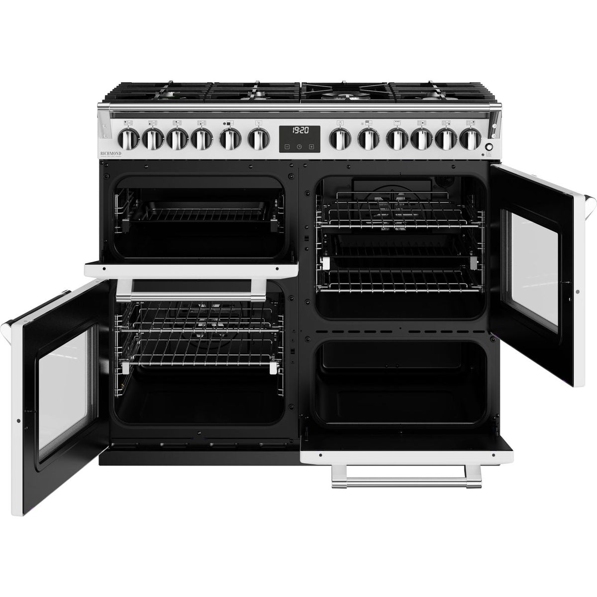 Stoves Richmond Deluxe ST DX RICH D1000DF IWH Dual Fuel Range Cooker - Ice White - A Rated