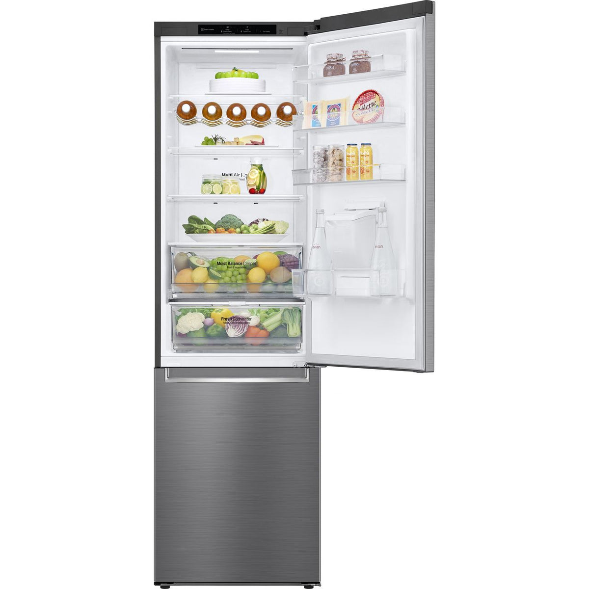 LG NatureFRESH™ GBF62PZGGN 70-30 Frost Free Fridge Freezer - Silver Steel - D Rated