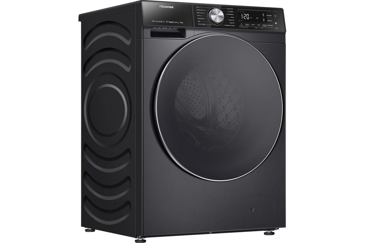 Hisense 5S Series WF5S1245BB 12kg Washing Machine with 1400 rpm - Black - A Rated