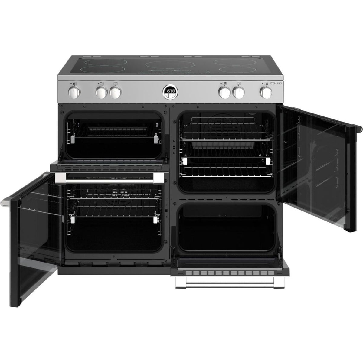 Stoves Sterling ST STER S1000Ei MK22 SS 100cm Electric Range Cooker with Induction Hob - Stainless Steel - A Rated