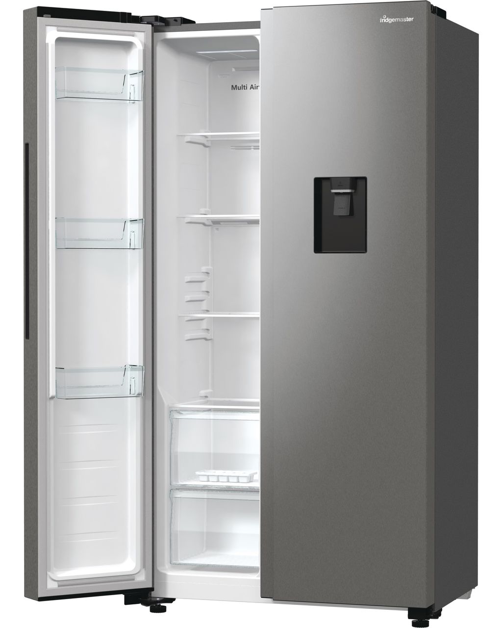 Fridgemaster MS91547DFE Non-Plumbed Total No Frost American Fridge Freezer - Silver - E Rated