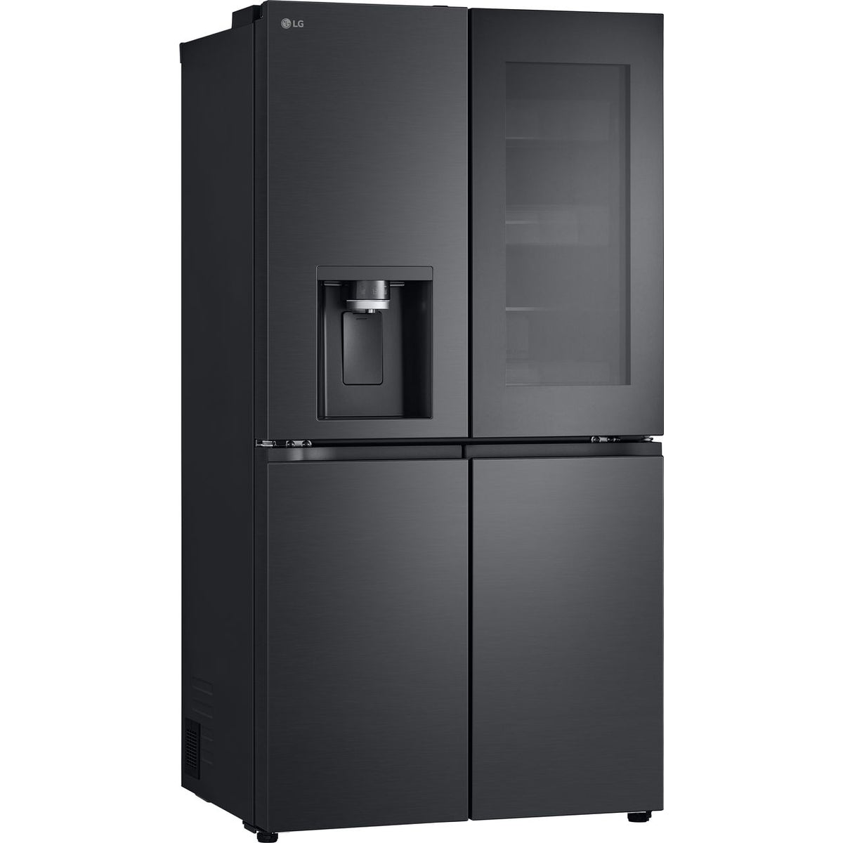 LG InstaView™ GMG960EVJE Wifi Connected Plumbed Frost Free American Fridge Freezer - Matte Black - E Rated