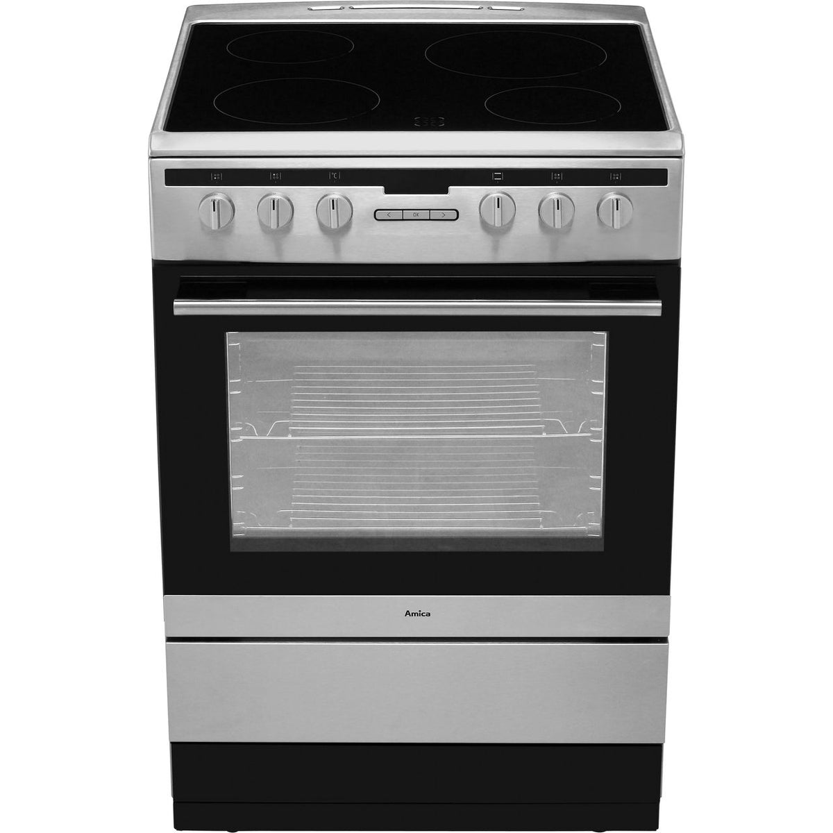 Amica 608CE2TAXX 60cm Electric Cooker with Ceramic Hob - Stainless Steel - A Rated