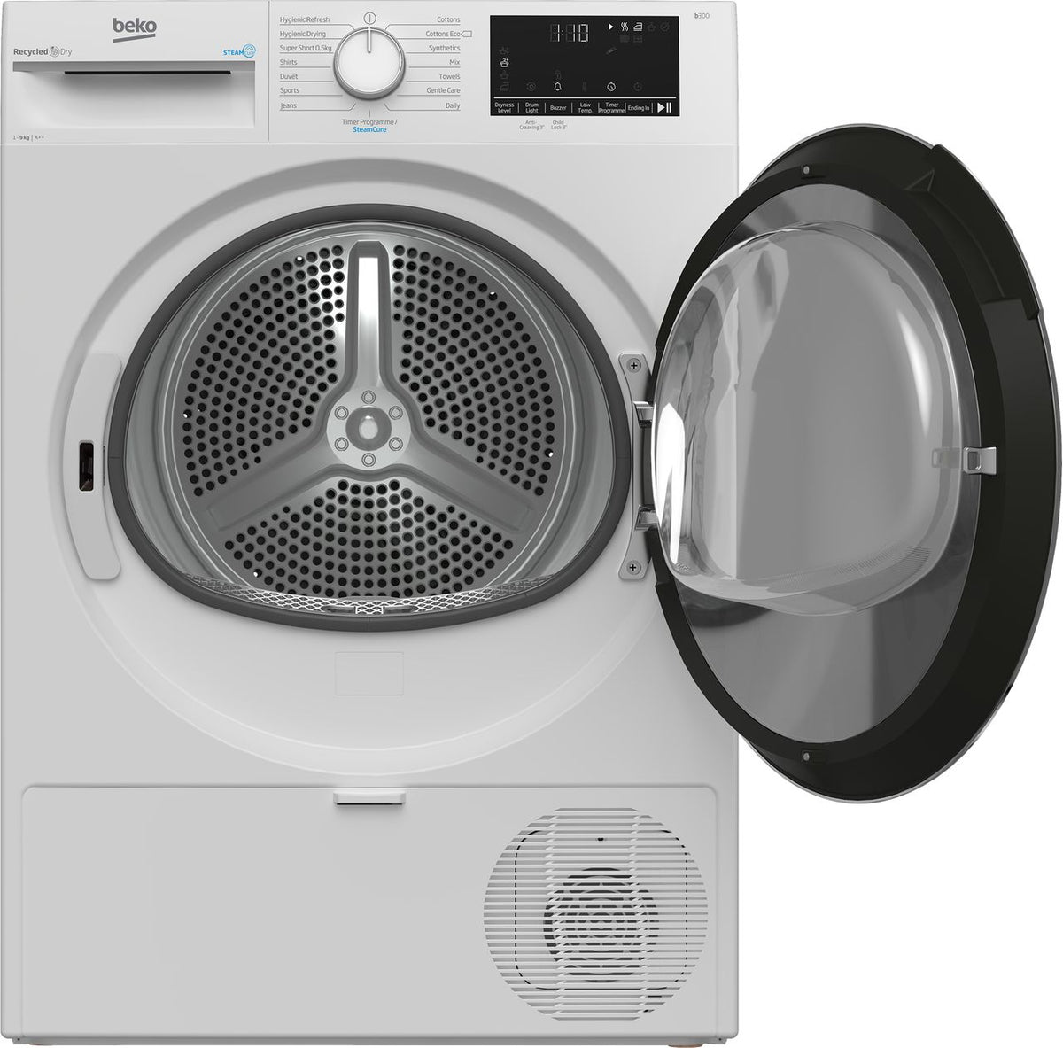 Beko SteamCure RecycledTub® B3T49231DW 9Kg Heat Pump Tumble Dryer - White - A++ Rated