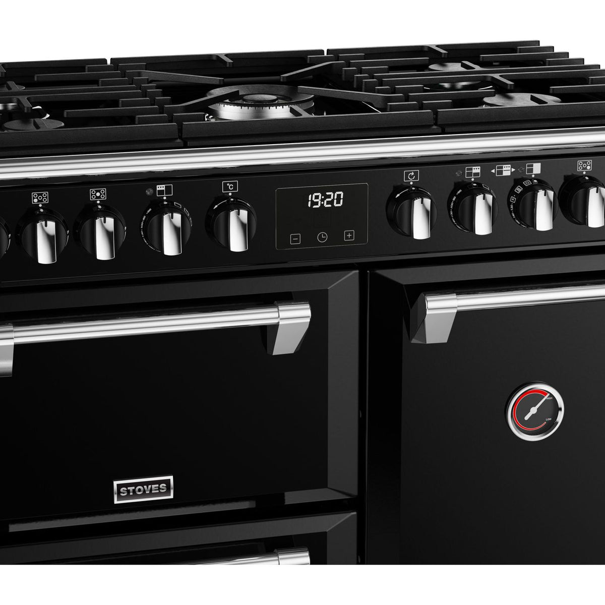 Stoves Richmond Deluxe ST DX RICH D900DF BK 90cm Dual Fuel Range Cooker - Black - A Rated