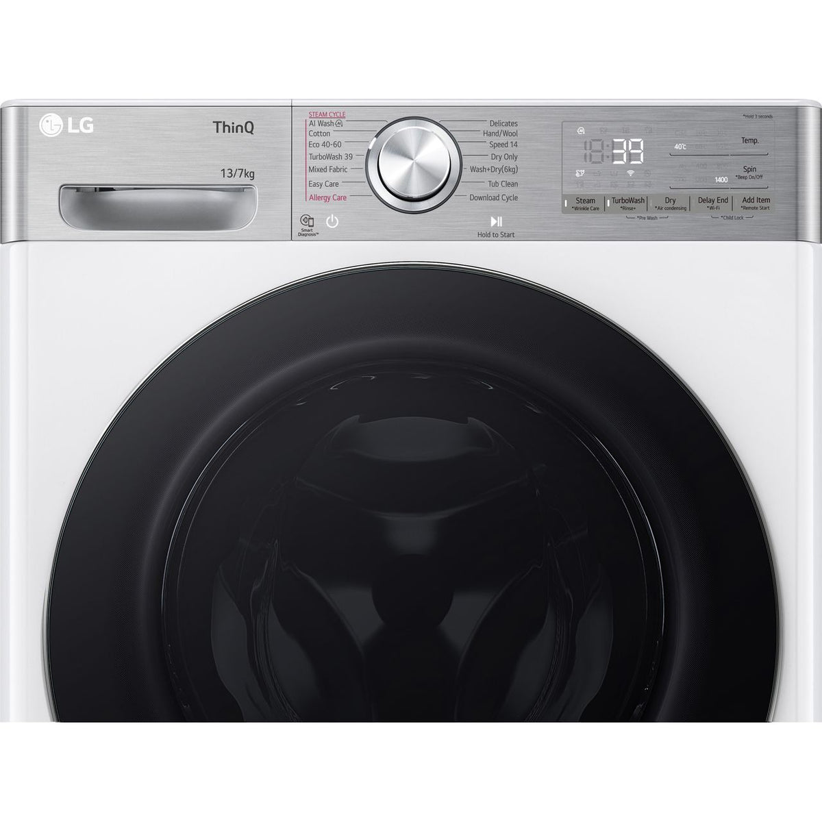 LG FWY937WCTA1 Wifi Connected 13 Kg - 7Kg Washer Dryer with 1400 rpm - White - D Rated