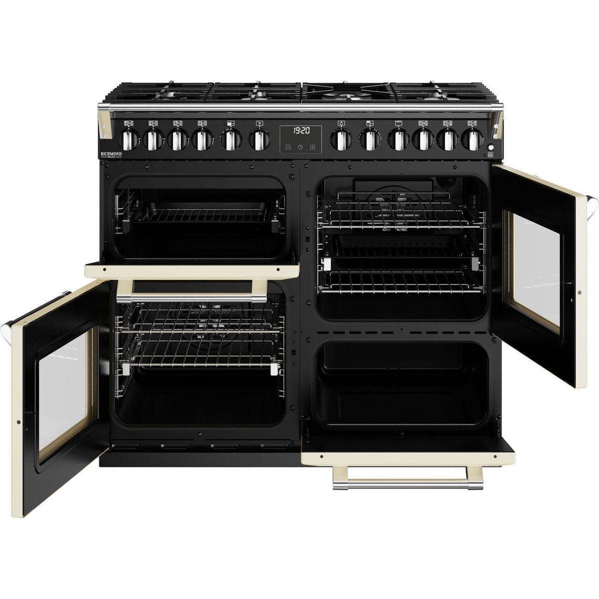 Stoves Richmond Deluxe ST DX RICH D1000DF CC 100cm Dual Fuel Range Cooker - Cream - A Rated