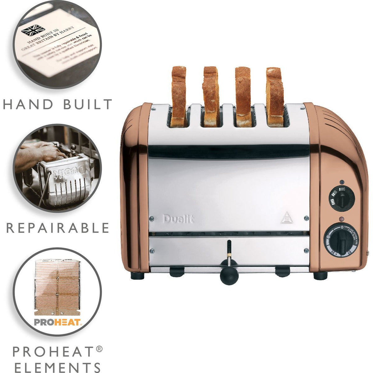 Dualit Classic 47450 4 Slice Toaster - Copper