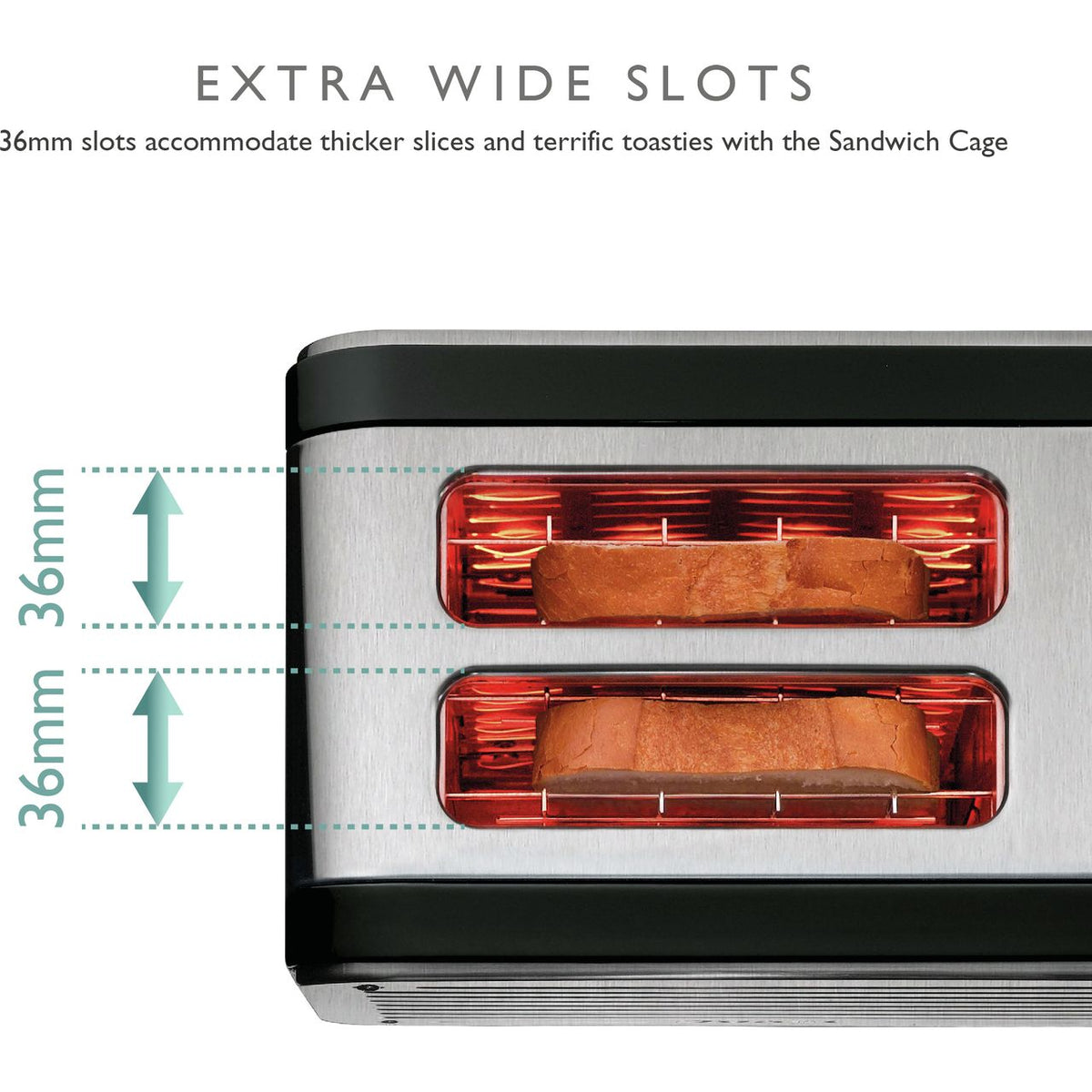 Dualit Architect 26505 2 Slice Toaster - Black - Brushed Steel