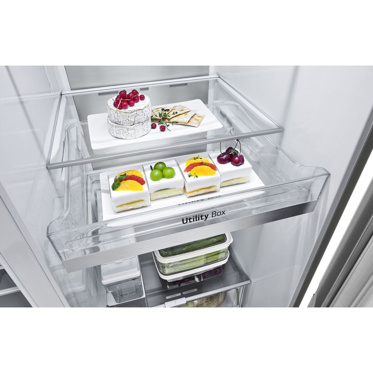 LG UVnano™ GSLV91MBAC Wifi Connected Non-Plumbed Frost Free American Fridge Freezer - Metal Sorbet - C Rated