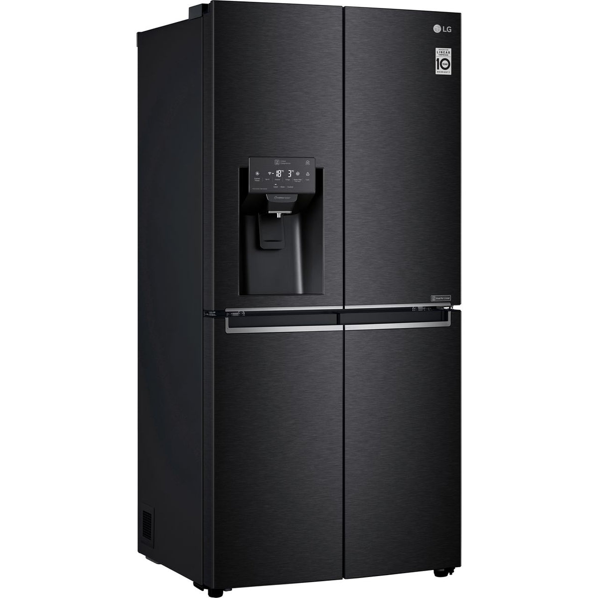 LG NatureFRESH™ GML844MC7E Wifi Connected Plumbed Frost Free American Fridge Freezer - Matte Black - E Rated