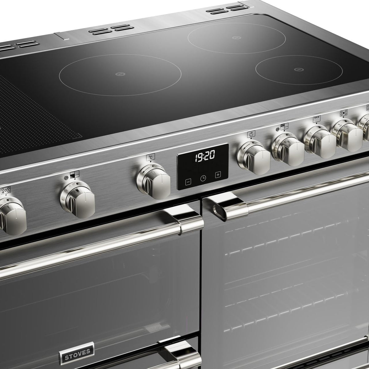 Stoves Sterling Deluxe ST DX STER D1000Ei RTY SS 100cm Electric Range Cooker with Induction Hob - Stainless Steel - A-A-A Rated