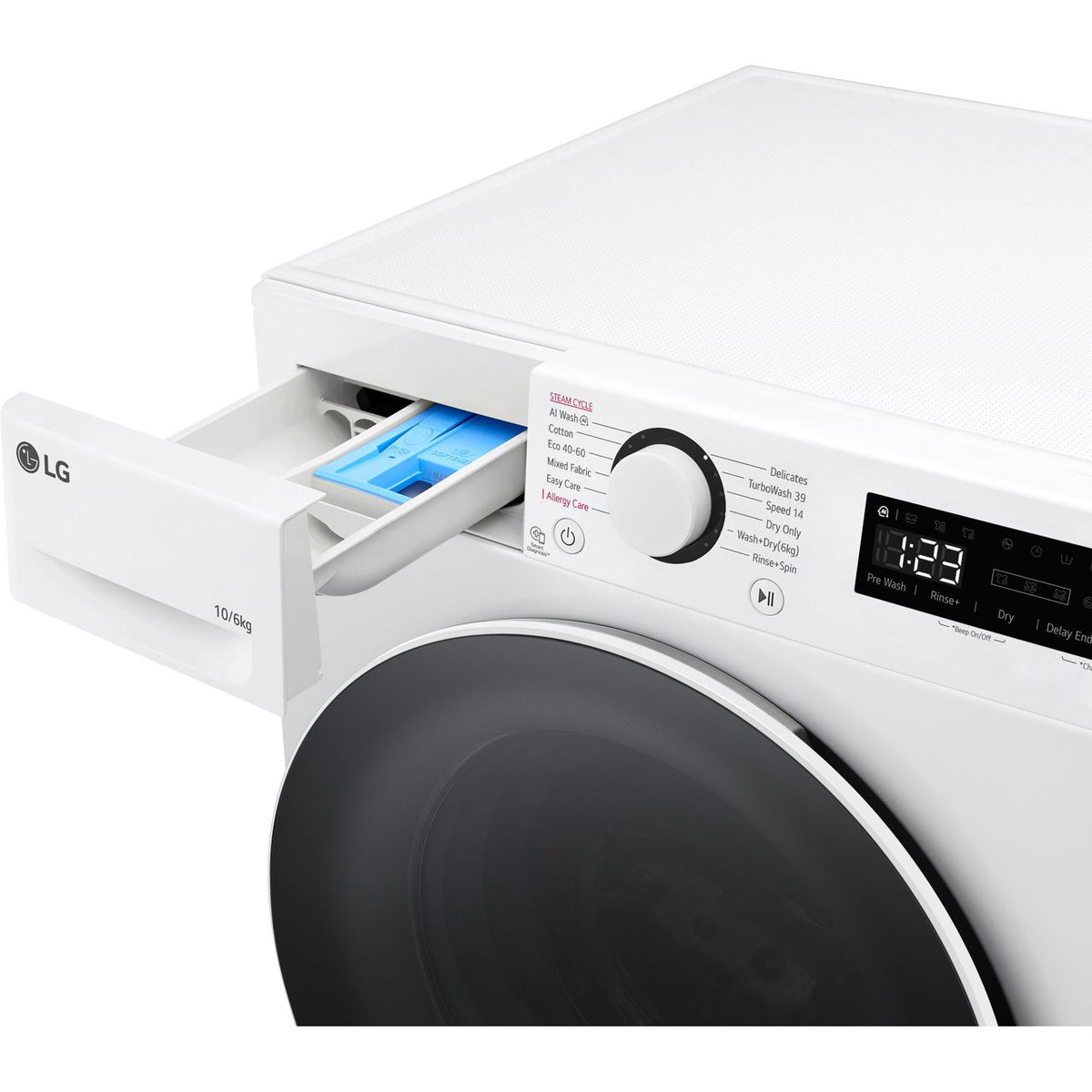 LG TurboWash™360 FWY706WWTN1 10Kg - 6Kg Washer Dryer with 1400 rpm - White - D Rated